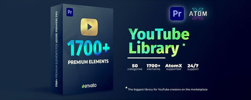 دانلود اسکریپت و پلاگین AtomX YouTube Library برای پریمیر پرو