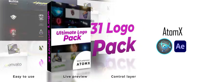 دانلود اسکریپت AtomX Ultimate Logo Reveal Pack برای افتر افکت